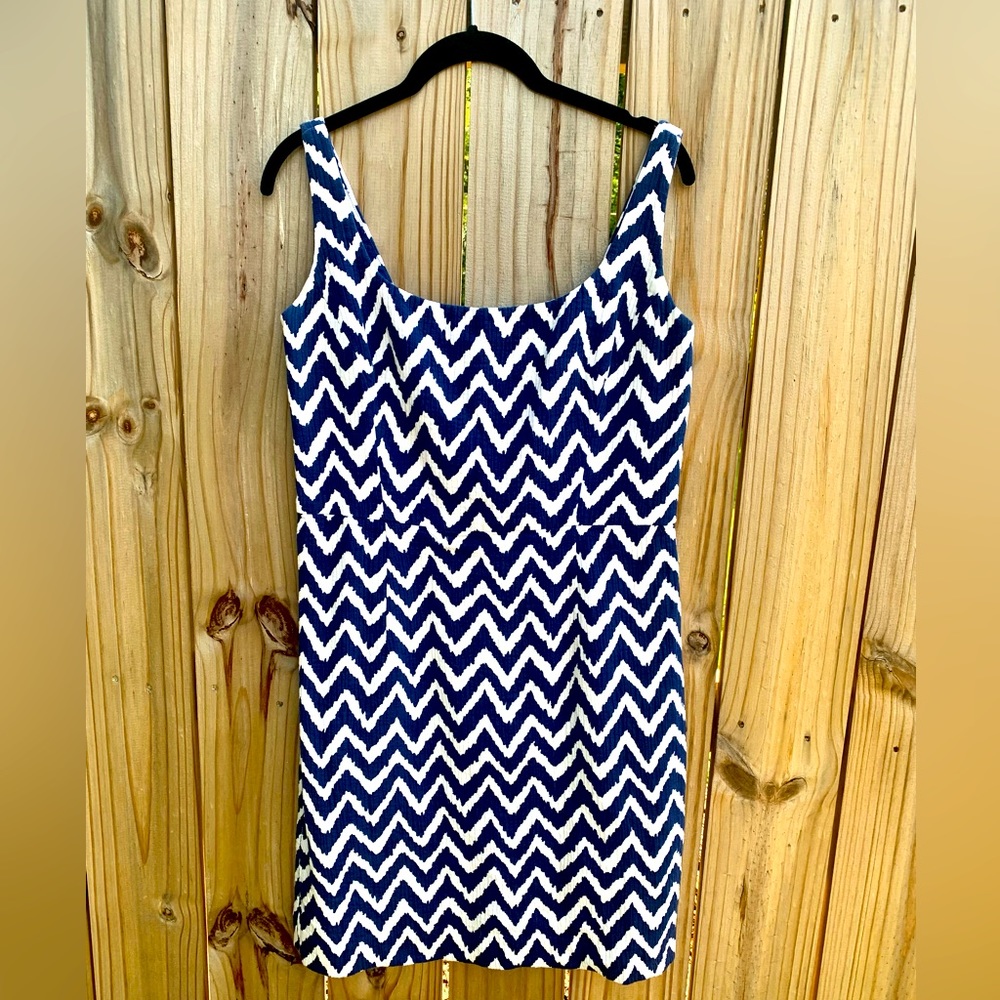 An Original Molly of New York Chevron Navy and White Dress